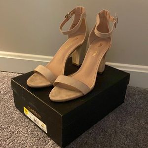 Madden Girl, blush ankle strap heels, size 9